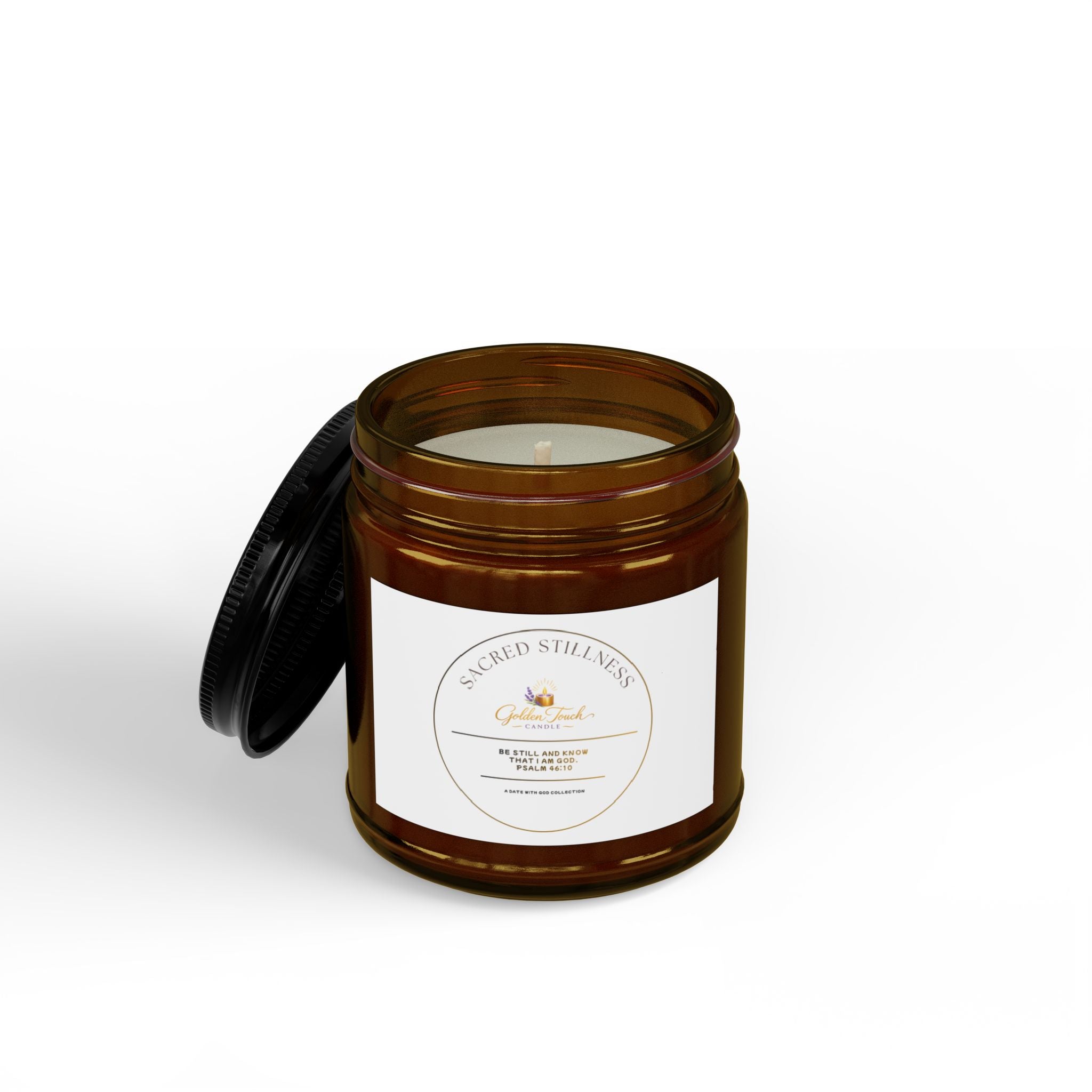 Sacred Stillness Scented Soy Candles with Black Lid, (4 and 9oz)