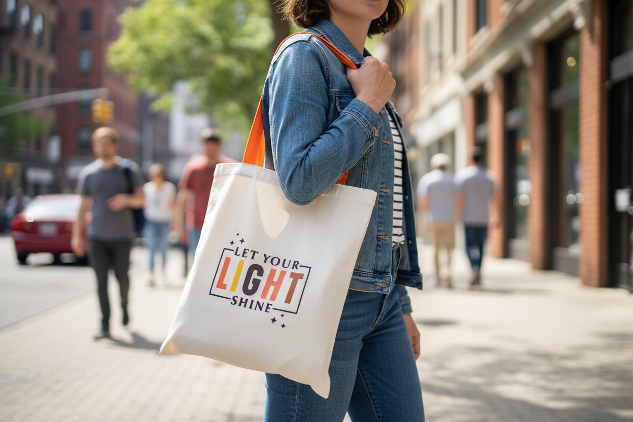 “Faith & Sunshine Tote – Tote Bag with Purse & Inspirational Quote”