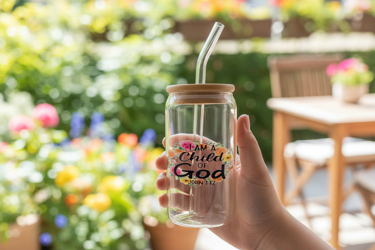 Sip of Grace-16 oz Glass tumbler