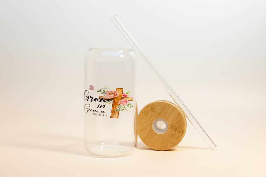 Sip of Grace-16 oz Glass tumbler
