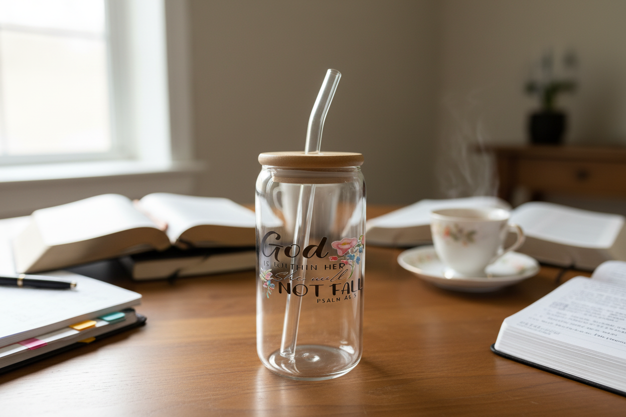 Sip of Grace-16 oz Glass tumbler